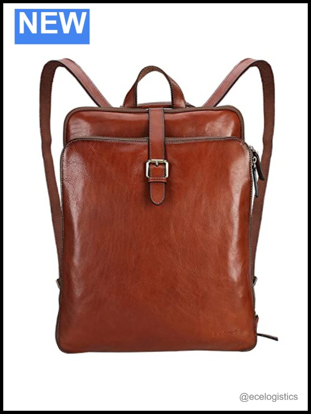Italian Full Grain Leather Convertible Backpack Purse Laptop Travel